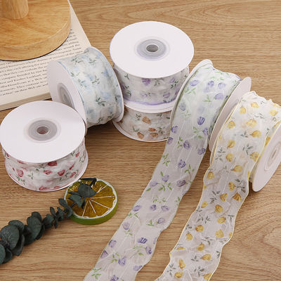 Nastro organico da 40 mm 50 mm con nastro di poliestere a stampa floreale OEM Eco Friendly