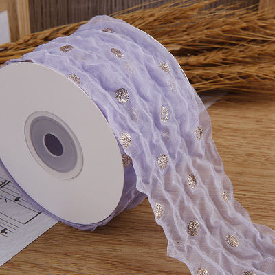 Nastro organico da 50 mm con disegno a puntine in foglio d'oro stampato in poliestere Nastro organico OEM Eco Friendly