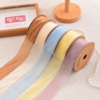 4cm*18m Distintivo Diamante Poliestere Organza Nastro Nastro regalo di alta qualità