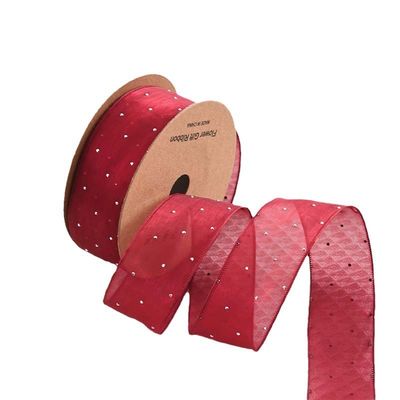 4cm*18m Distintivo Diamante Poliestere Organza Nastro Nastro regalo di alta qualità