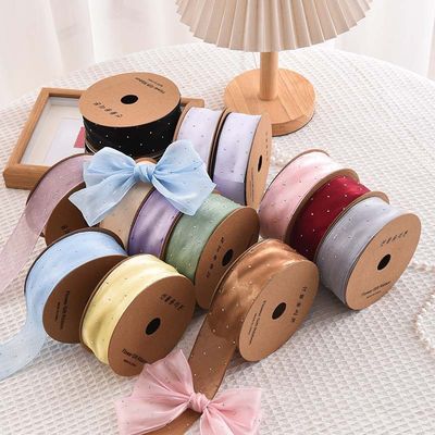 4cm*18m Distintivo Diamante Poliestere Organza Nastro Nastro regalo di alta qualità