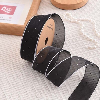 4cm*18m Distintivo Diamante Poliestere Organza Nastro Nastro regalo di alta qualità