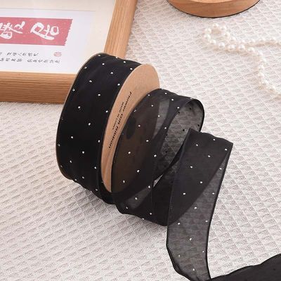 4cm*18m Distintivo Diamante Poliestere Organza Nastro Nastro regalo di alta qualità