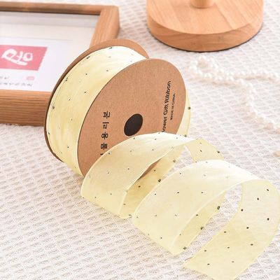 4cm*18m Distintivo Diamante Poliestere Organza Nastro Nastro regalo di alta qualità