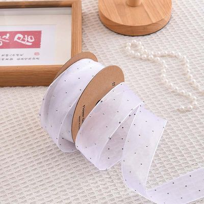 4cm*18m Distintivo Diamante Poliestere Organza Nastro Nastro regalo di alta qualità