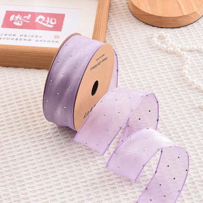 4cm*18m Distintivo Diamante Poliestere Organza Nastro Nastro regalo di alta qualità