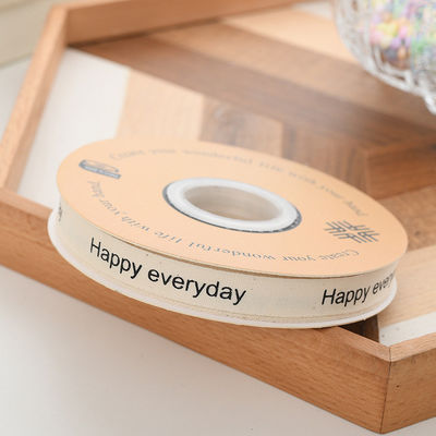 13mm Logo Nastro di cotone letterario Bouquet di fiori freschi Decorazione di torta Scatola regalo Nastro fai da te Materiale nastro di imballaggio