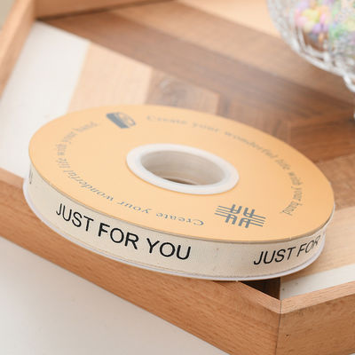 13mm Logo Nastro di cotone letterario Bouquet di fiori freschi Decorazione di torta Scatola regalo Nastro fai da te Materiale nastro di imballaggio