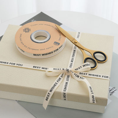 13mm Logo Nastro di cotone letterario Bouquet di fiori freschi Decorazione di torta Scatola regalo Nastro fai da te Materiale nastro di imballaggio