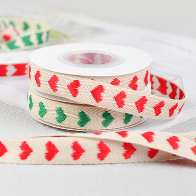16mm*9m Heart Pattern Jacquard Nastro di cotone per accessori di abbigliamento