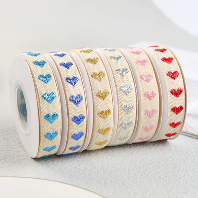 16mm*9m Heart Pattern Jacquard Nastro di cotone per accessori di abbigliamento