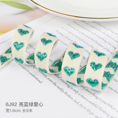 16mm*9m Heart Pattern Jacquard Nastro di cotone per accessori di abbigliamento