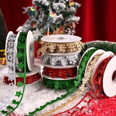 3cm*5y Nastro di Natale ad ultrasuoni per imballaggi regalo e accessori di abbigliamento