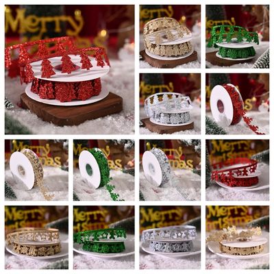 3cm*5y Nastro di Natale ad ultrasuoni per imballaggi regalo e accessori di abbigliamento