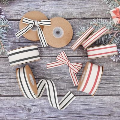 10mm-38mm*10y Black And Red Striped Cotton Ribbon per imballaggio regalo e accessori per abbigliamento
